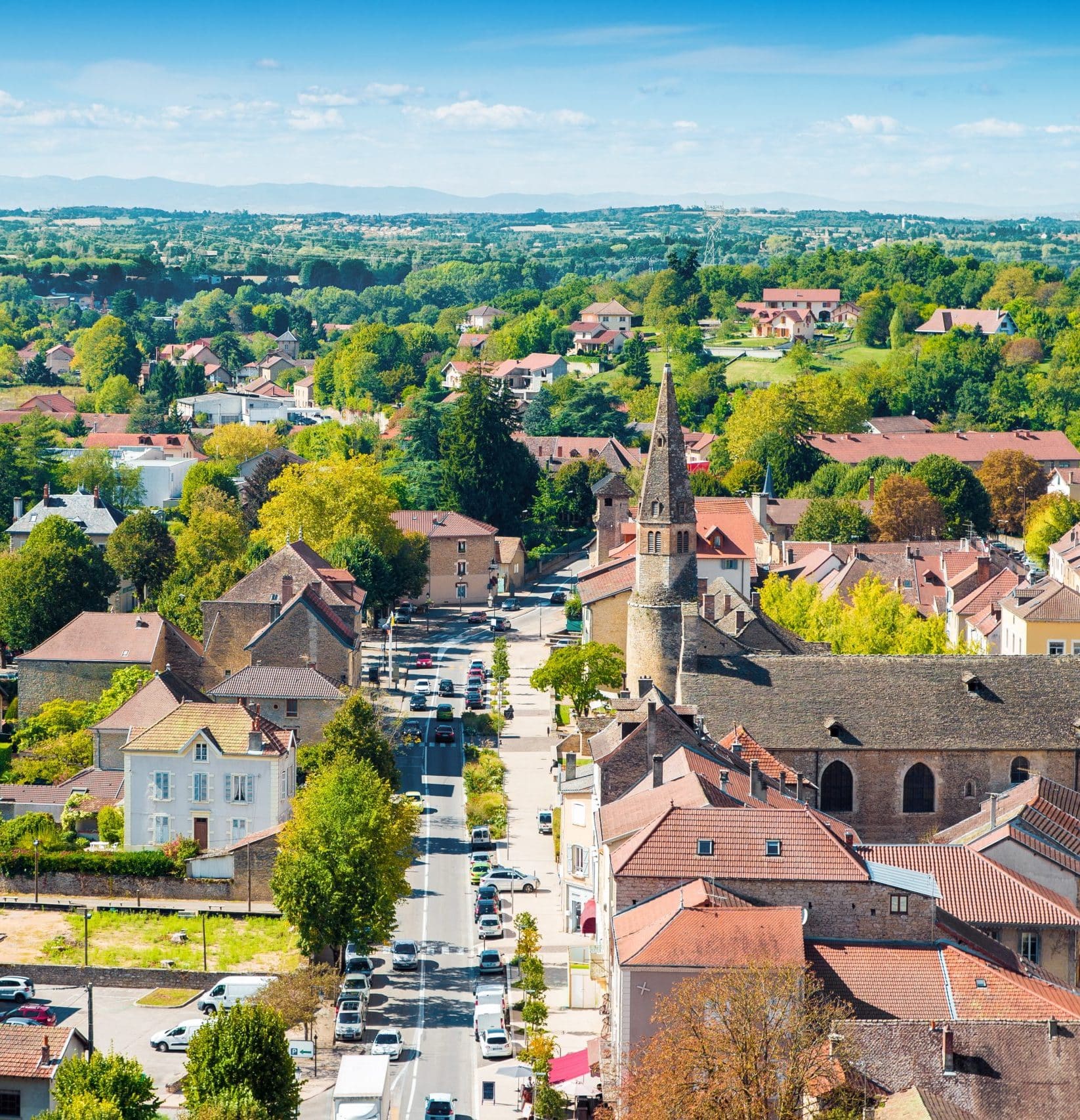 French medieval town of Cremieu in Isere with Augustinian Convent